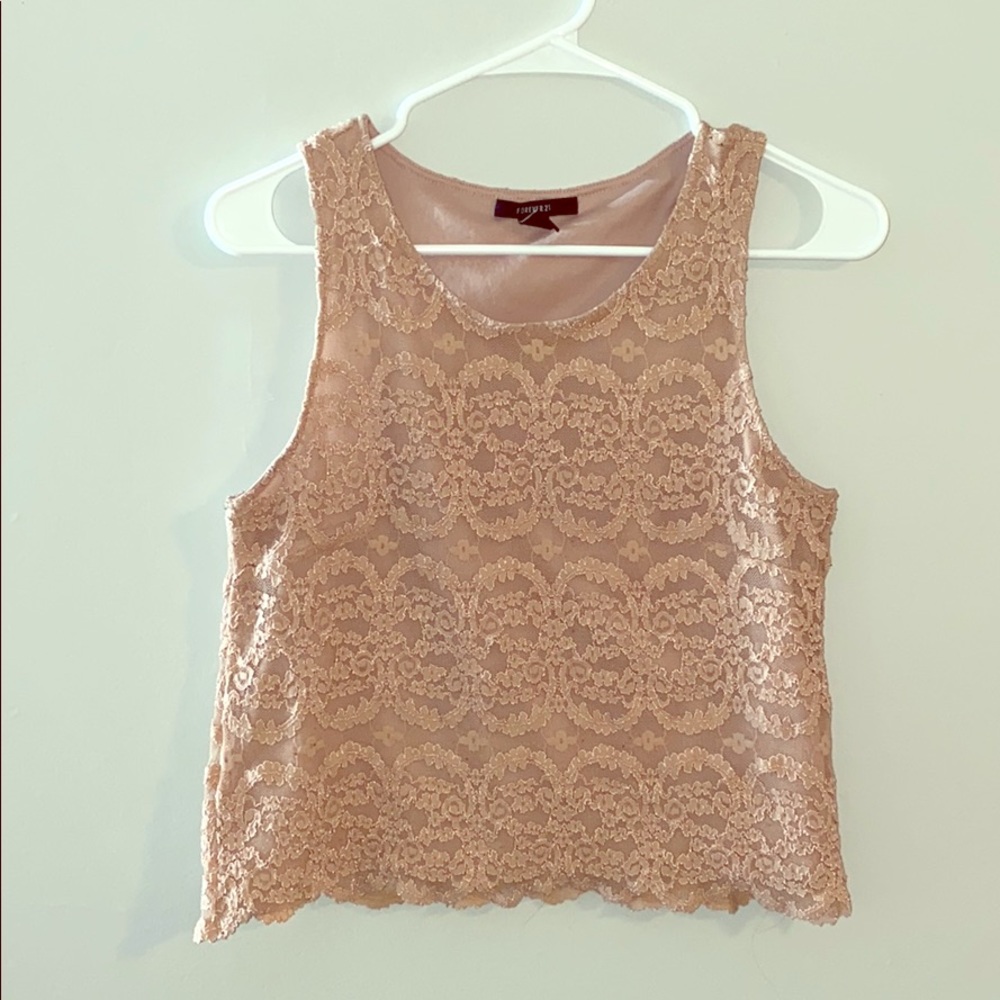 Pink Lace Crop Top